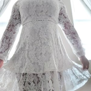Shein white lace dress